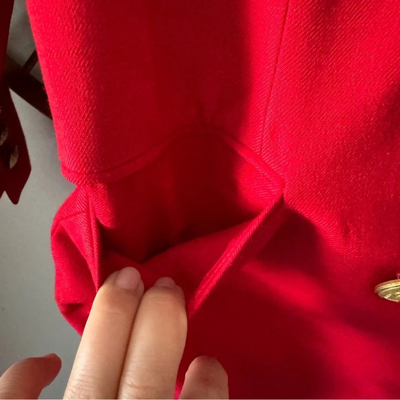 Vintage Talbot's double breasted red wool blazer gold buttons size 8P - Picture 9 of 14